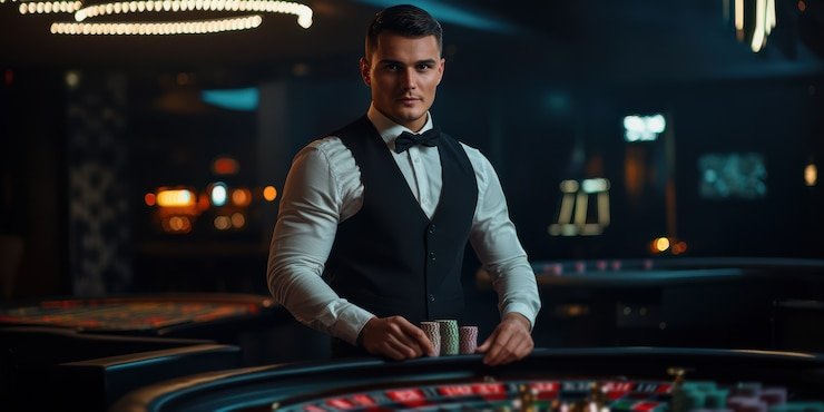 Live dealer studio setup with multiple camera angles